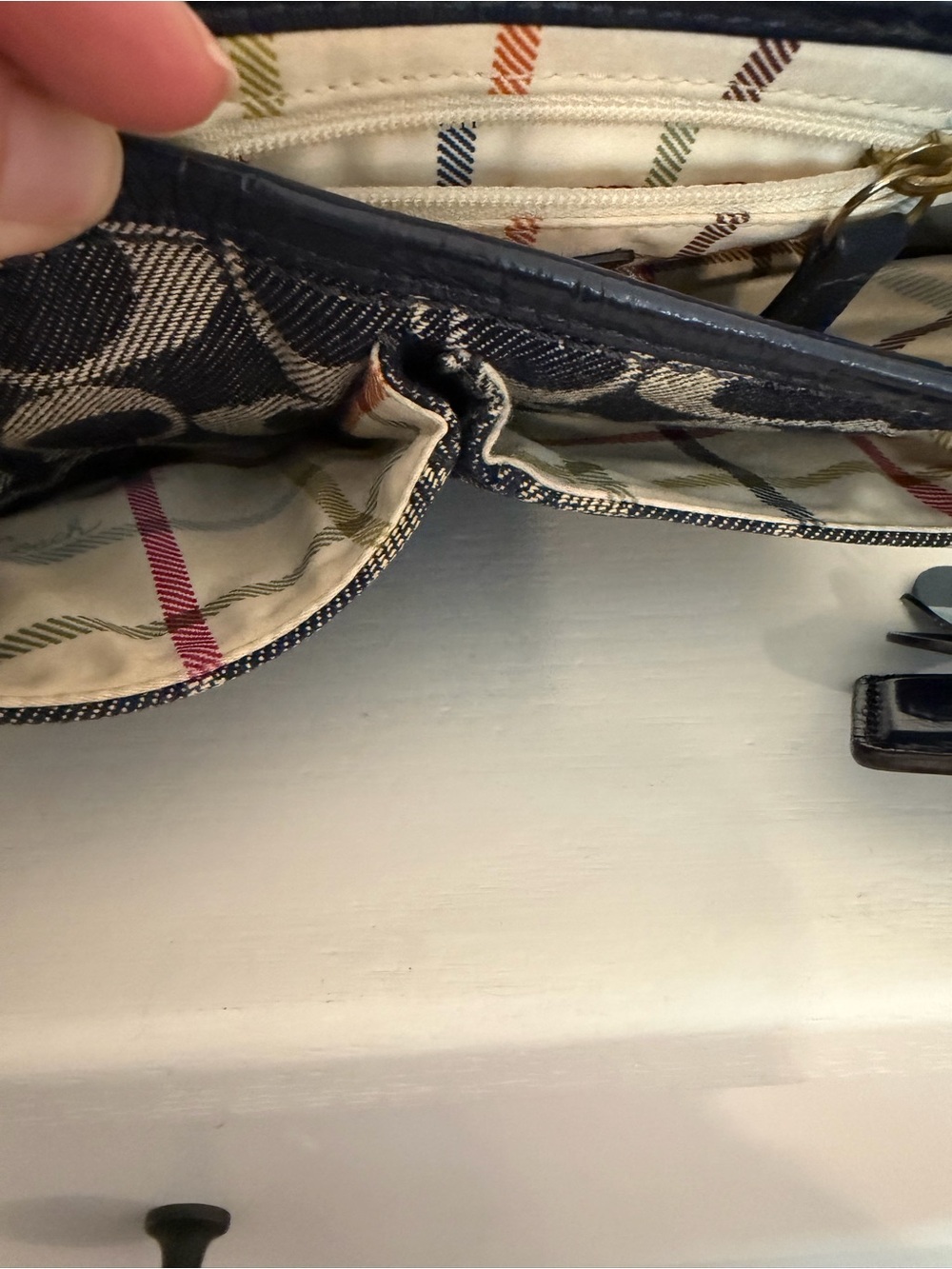 COACH Bleecker Navy Signature Denim & Patent Leather Jessie Crossbody Bag, 12534 - Picture 12 of 16